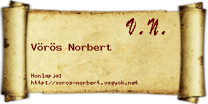 Vörös Norbert névjegykártya