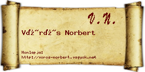 Vörös Norbert névjegykártya