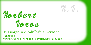 norbert voros business card