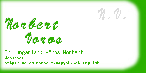norbert voros business card
